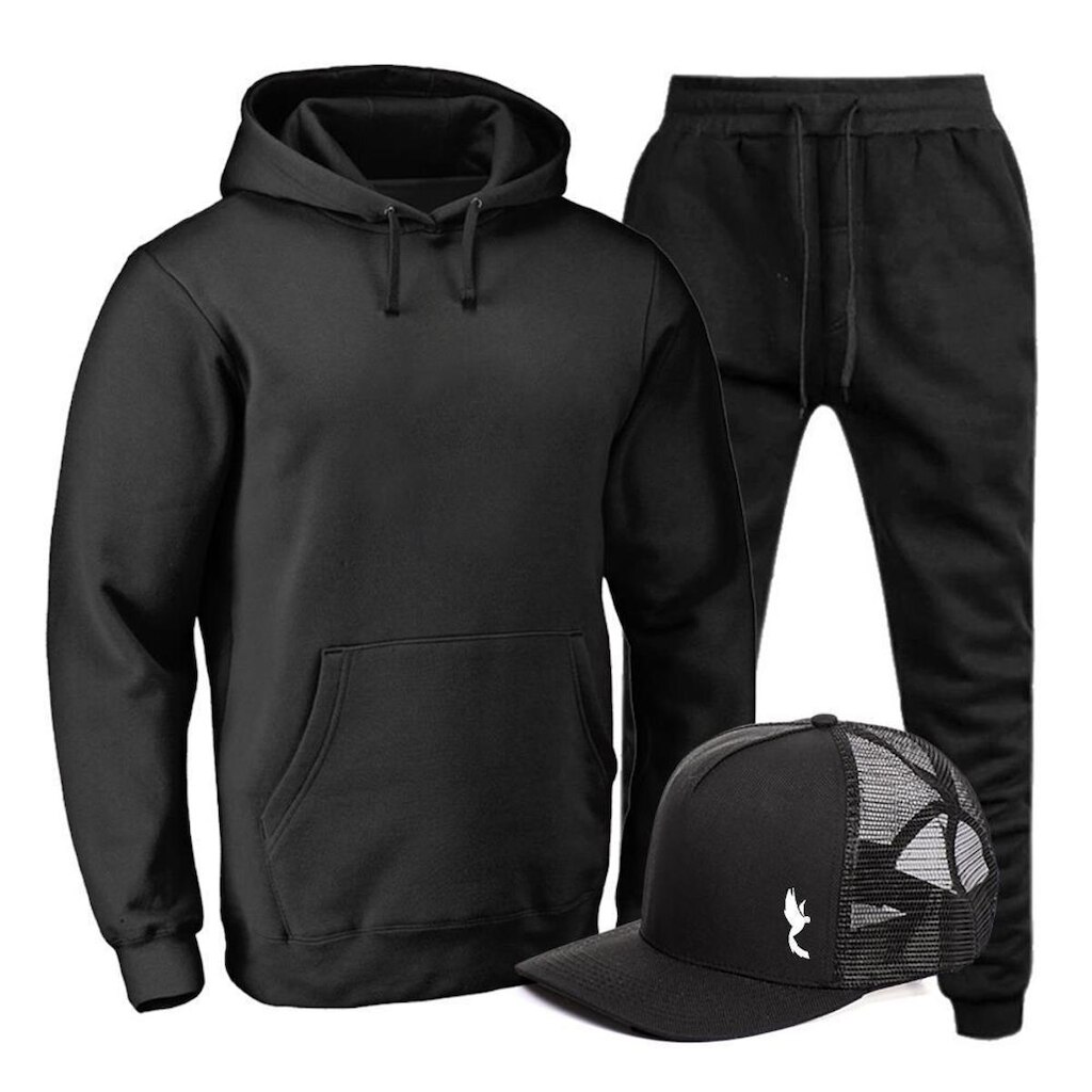 Conjunto Moletom Canguru Masculino Casual Conforto + Boné