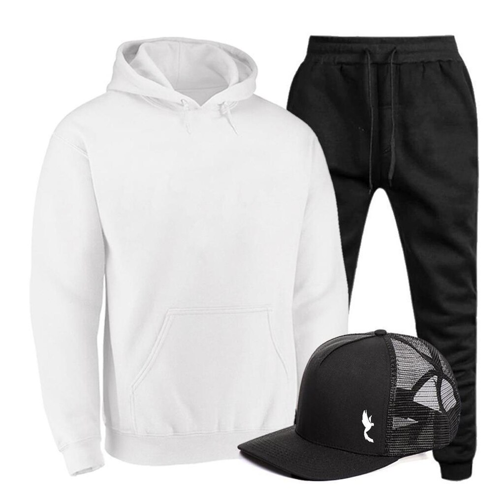 Conjunto Moletom Canguru Masculino Casual Conforto + Boné