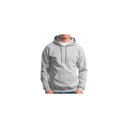 Conjunto Moletom Canguru Masculino Liso Capuz Bolso Conforto - Cinza+Preto Menor preço em Conjunto Moletom Canguru Masculino Liso Capuz Bolso Conforto - Cinza+Preto