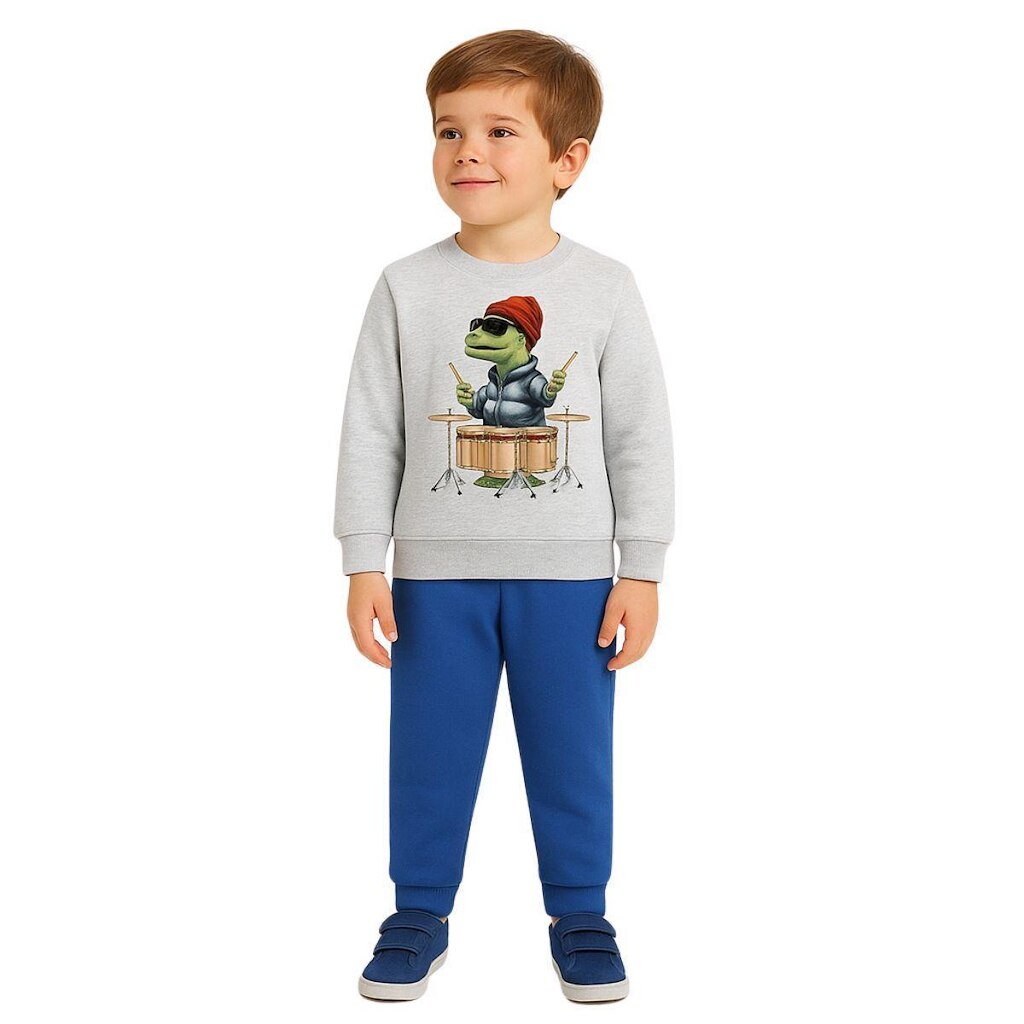 Conjunto Moletom Com Punhos Infantil Menino Estampado Kyly