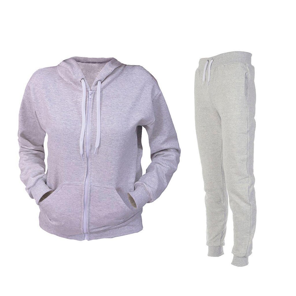 Conjunto Moletom Com Ziper Masculino Cinza