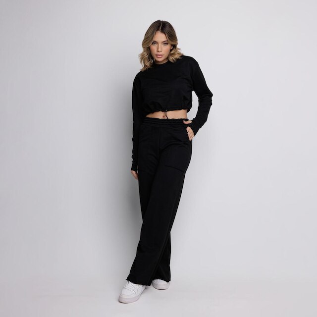 Conjunto Moletom Feminino Blusa + Calça Vekyo