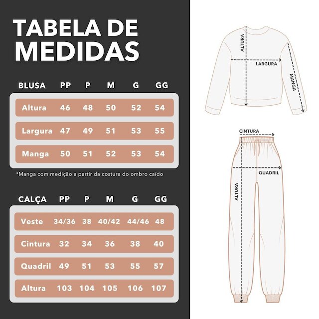 Conjunto Moletom Feminino Blusa Cropped e Calça Jogger