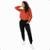 Conjunto Moletom Feminino Blusa Cropped e Calça Jogger - Vermelho+Preto