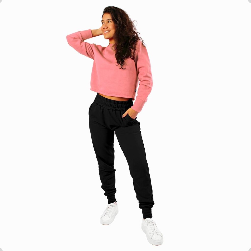 Conjunto Moletom Feminino Blusa Cropped e Calça Jogger