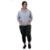 Conjunto Moletom Feminino Calça Preta e Blusa de Moletom cor - Cinza