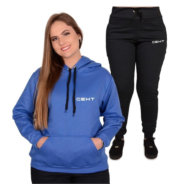 Conjunto Moletom Feminino Ceht Blusa E Calça Peluciado Academia - Methodic