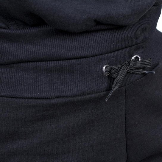 Conjunto Moletom Feminino Manga Longa Básico Capuz M10 - Preto Menor preço em Conjunto Moletom Feminino Manga Longa Básico Capuz M10 - Preto