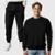 Conjunto Moletom Gola Redonda e Calça Masculina Lisa Benellys - Preto