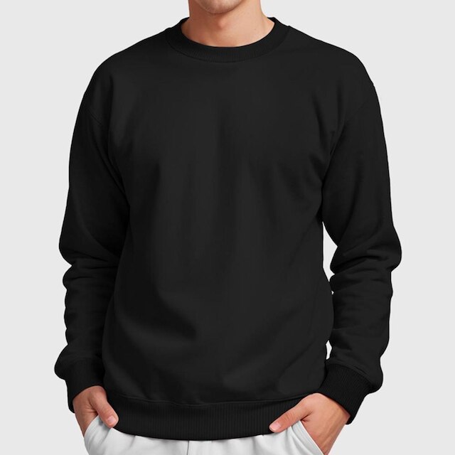 Conjunto Moletom Gola Redonda e Calça Masculina Lisa