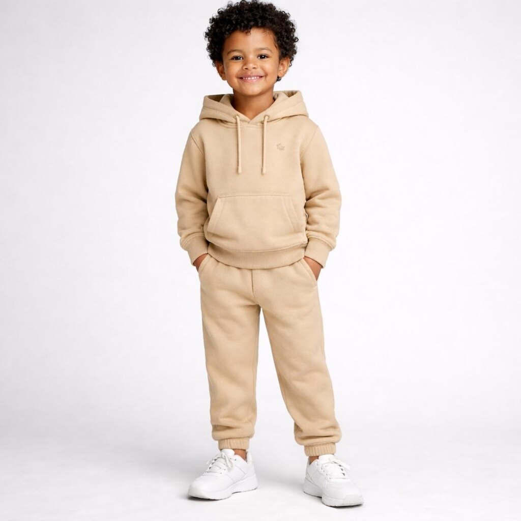 Conjunto Moletom Infantil Canguru Menino Blusa e Calça Ajustável