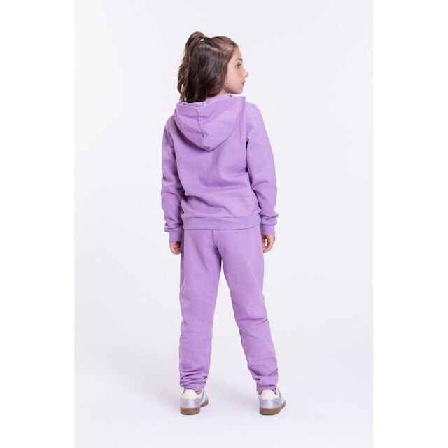 Conjunto Moletom Infantil Capuz e Zíper Lilás