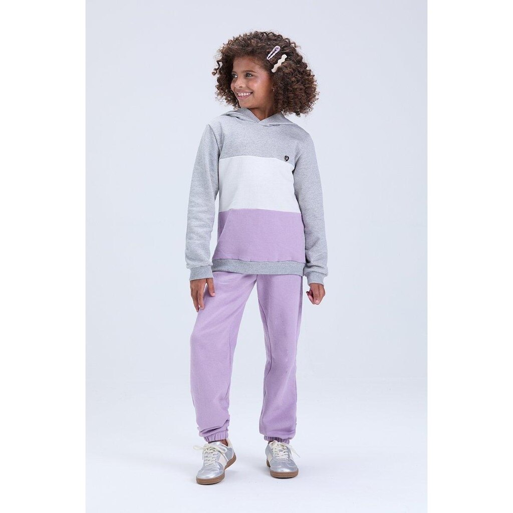 Conjunto Moletom Infantil Feminino de Inverno Degradê com Capuz