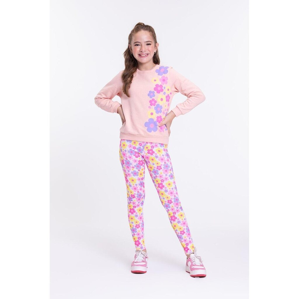 Conjunto Moletom Infantil Florzinhas