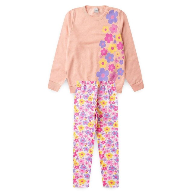 Conjunto Moletom Infantil Florzinhas