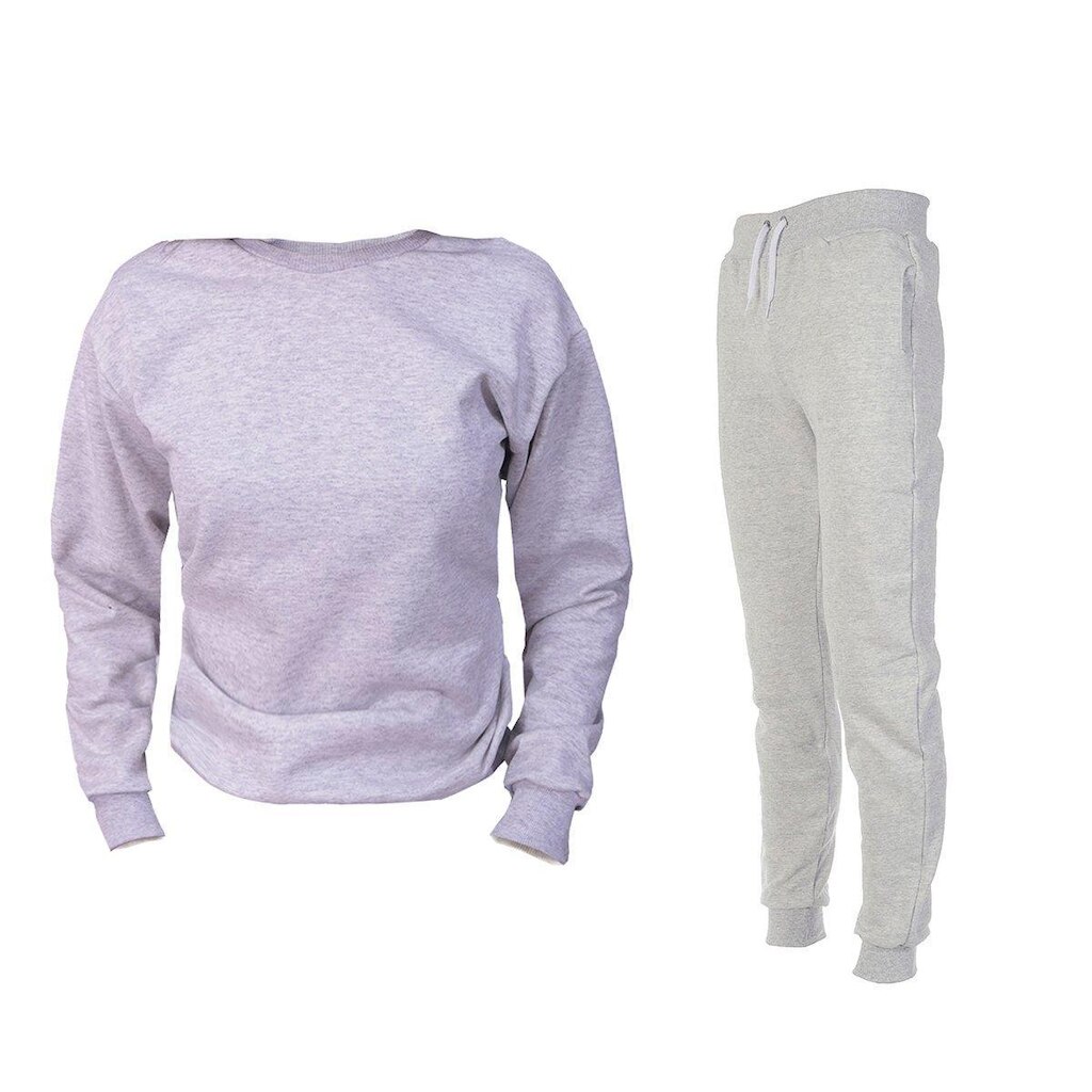 Conjunto Moletom Infantil Juvenil Liso Fechado Cinza