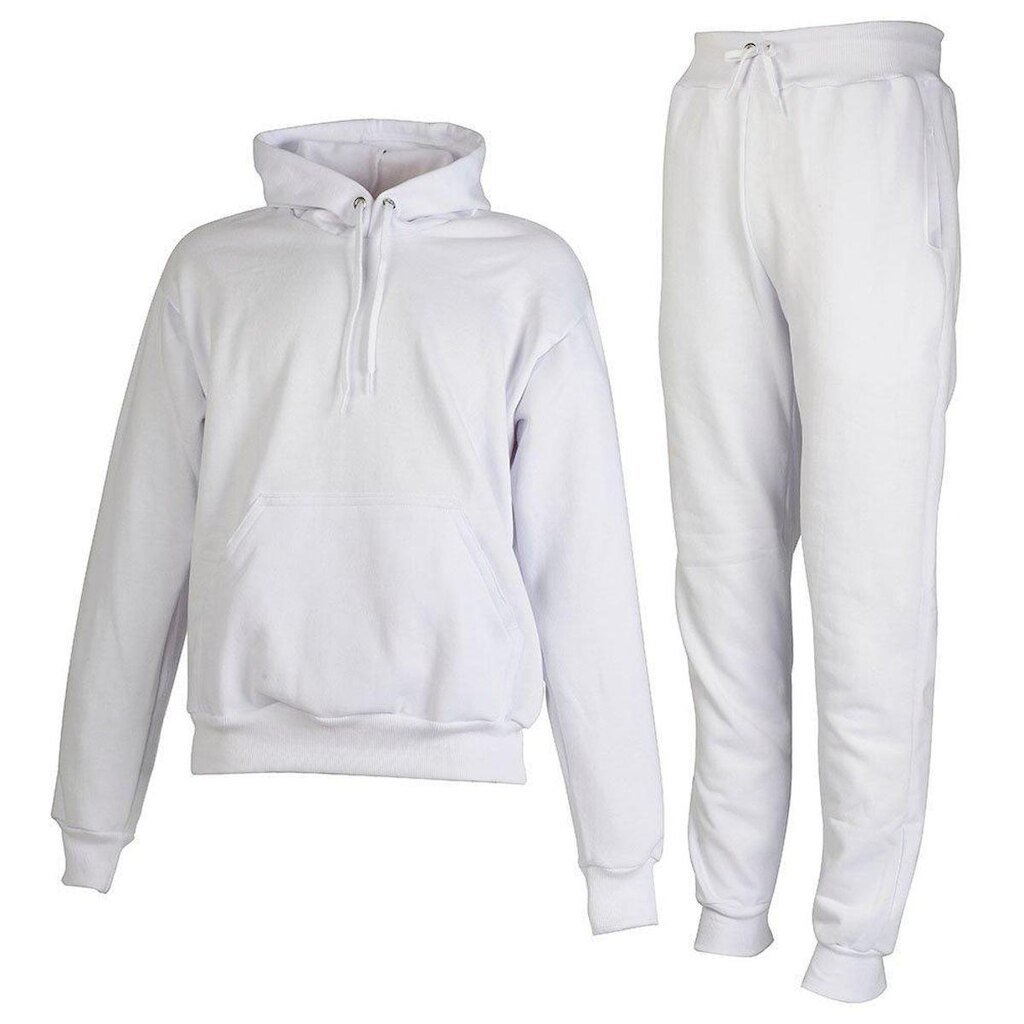 Conjunto Moletom Infantil Juvenil Peluciado Branco