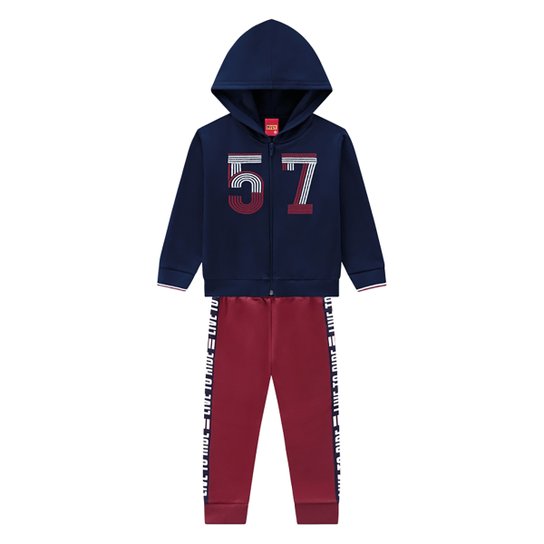 Conjunto Moletom Infantil Kyly Peluciado c/ Capuz - Marinho Menor preço em Conjunto Moletom Infantil Kyly Peluciado c/ Capuz - Marinho