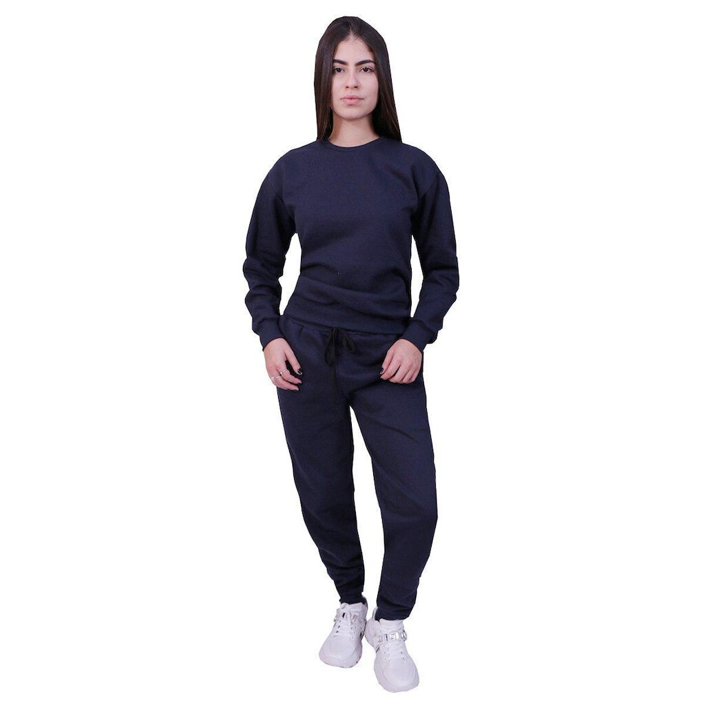 Conjunto Moletom Infantil Liso Fechado Azul Marinho