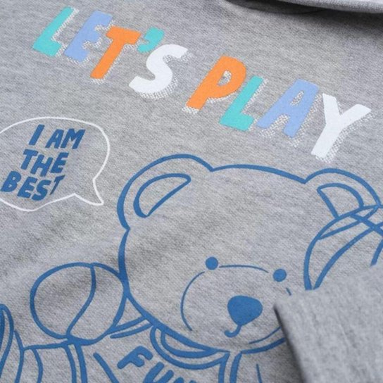 Conjunto Moletom Infantil Malwee Kids Urso Fechado Menino