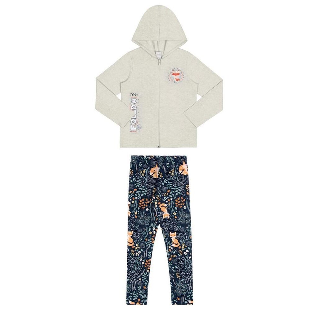 Conjunto Moletom Infantil Menina Alakazoo 1 ao 3 Ref 19126