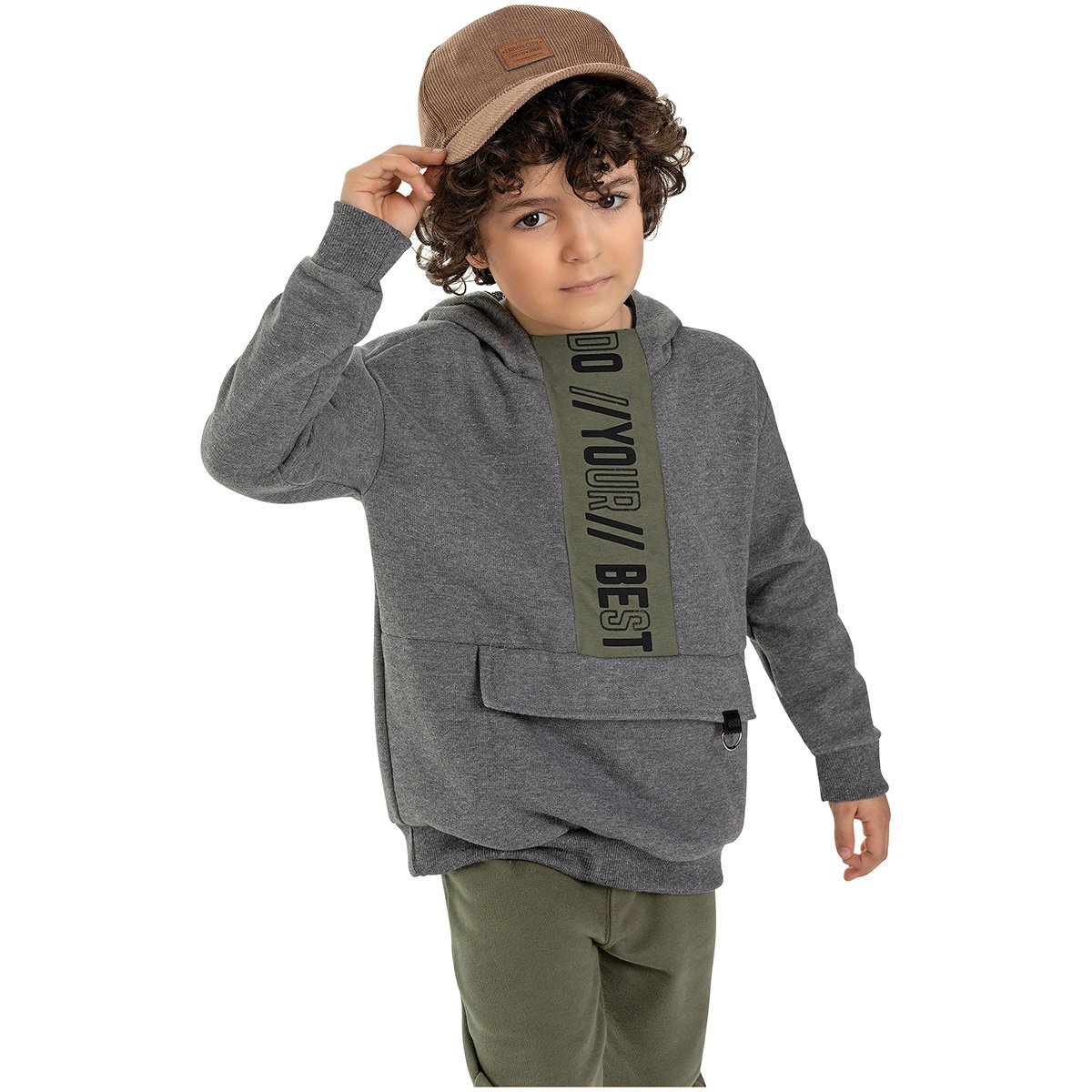 Conjunto Moletom Infantil Quimby Future Blusa Capuz + Calça Masculino - 1
