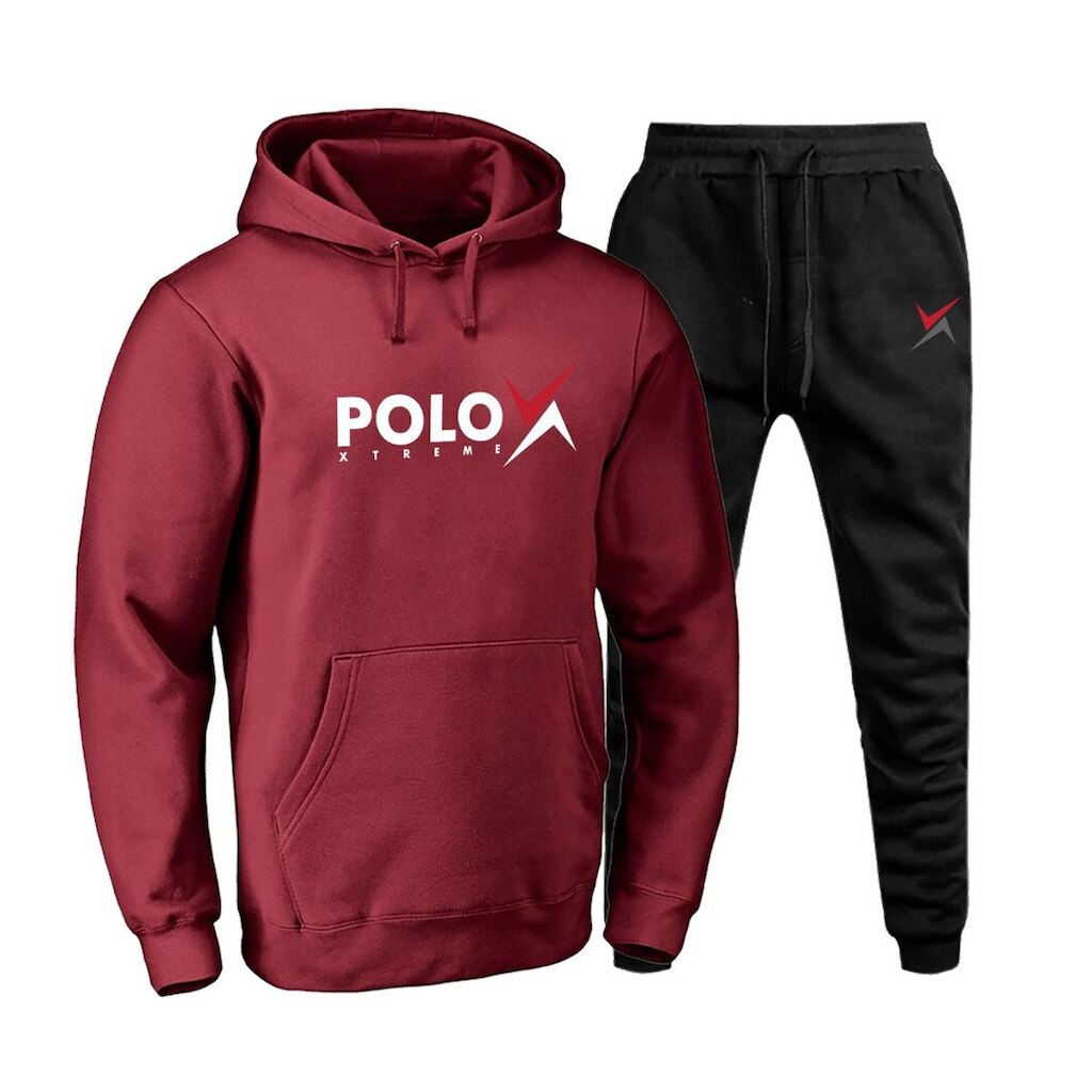 Conjunto Moletom Masculino Abrigo Polo Capuz e Bolsos