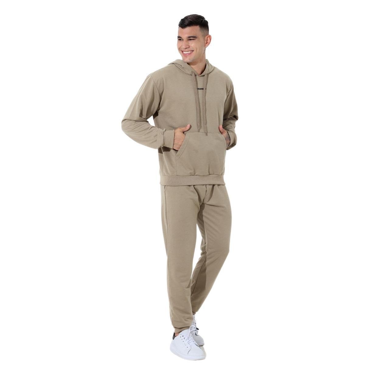 Conjunto moletom masculino blusa com capuz e calça Menor preço em Conjunto moletom masculino blusa com capuz e calça