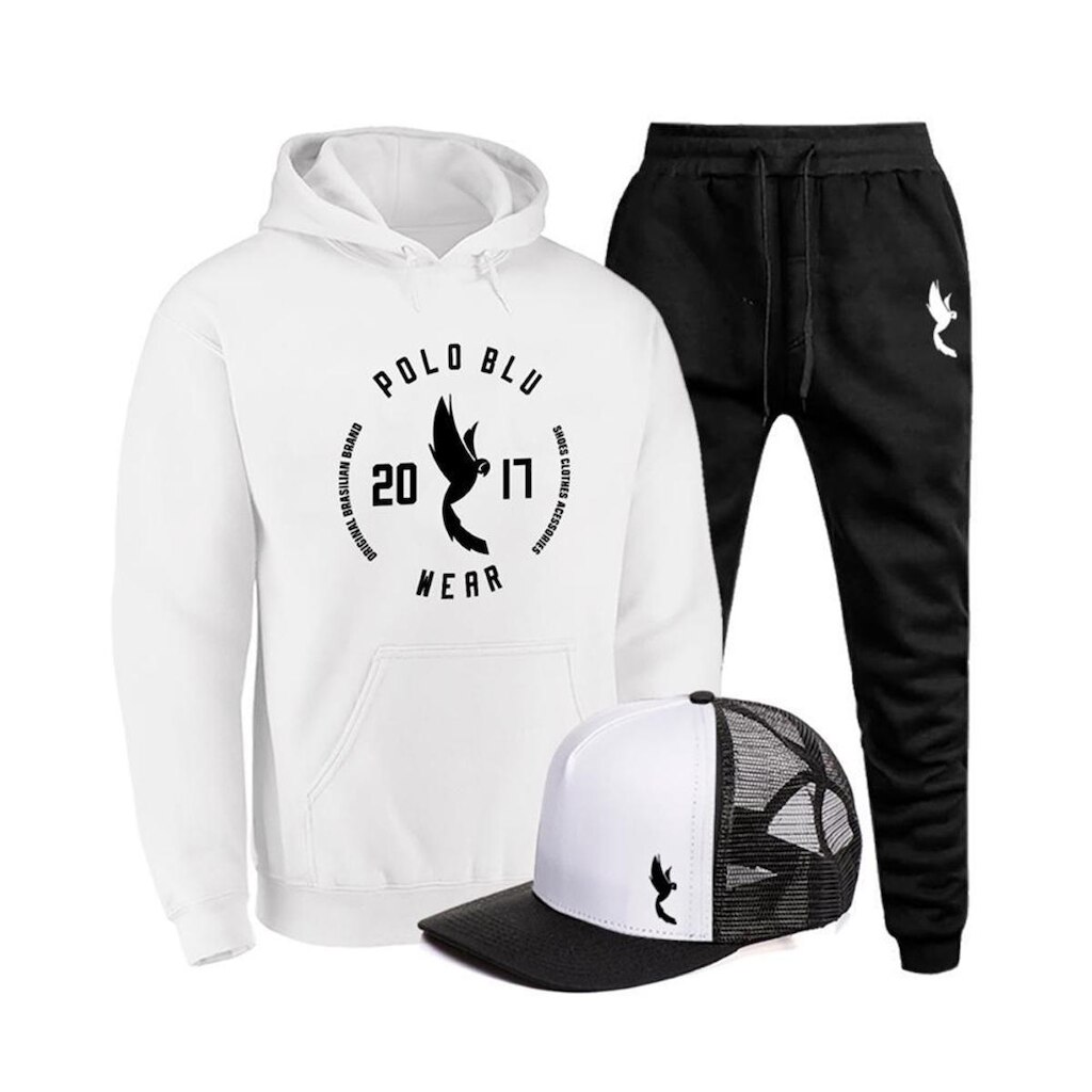 Conjunto Moletom Masculino Canguru Conforto + Boné Macio