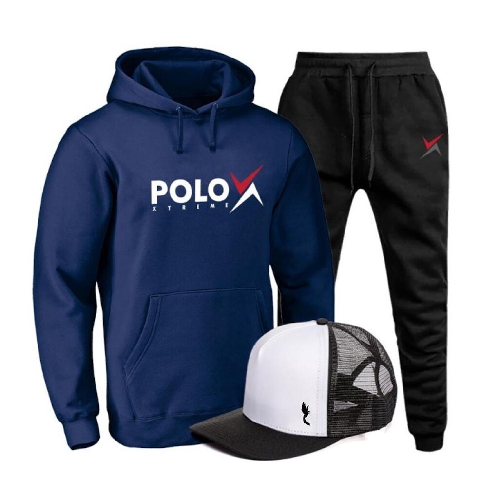 Conjunto Moletom Masculino Confortável Canguru + Boné Macio