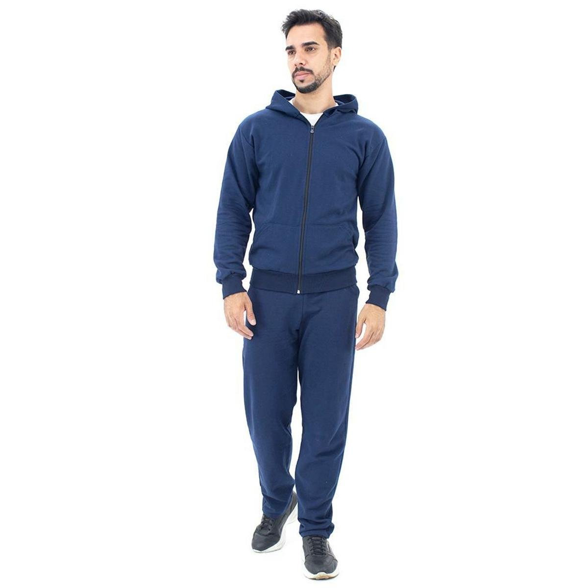 plain moletom com capuz and sweatpants set