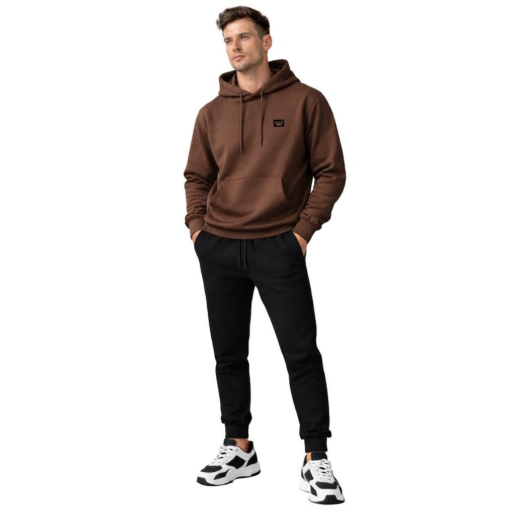 Conjunto Moletom Masculino Flanelado Com Capuz e Calça Jogger Casual Inverno Confortável Siri
