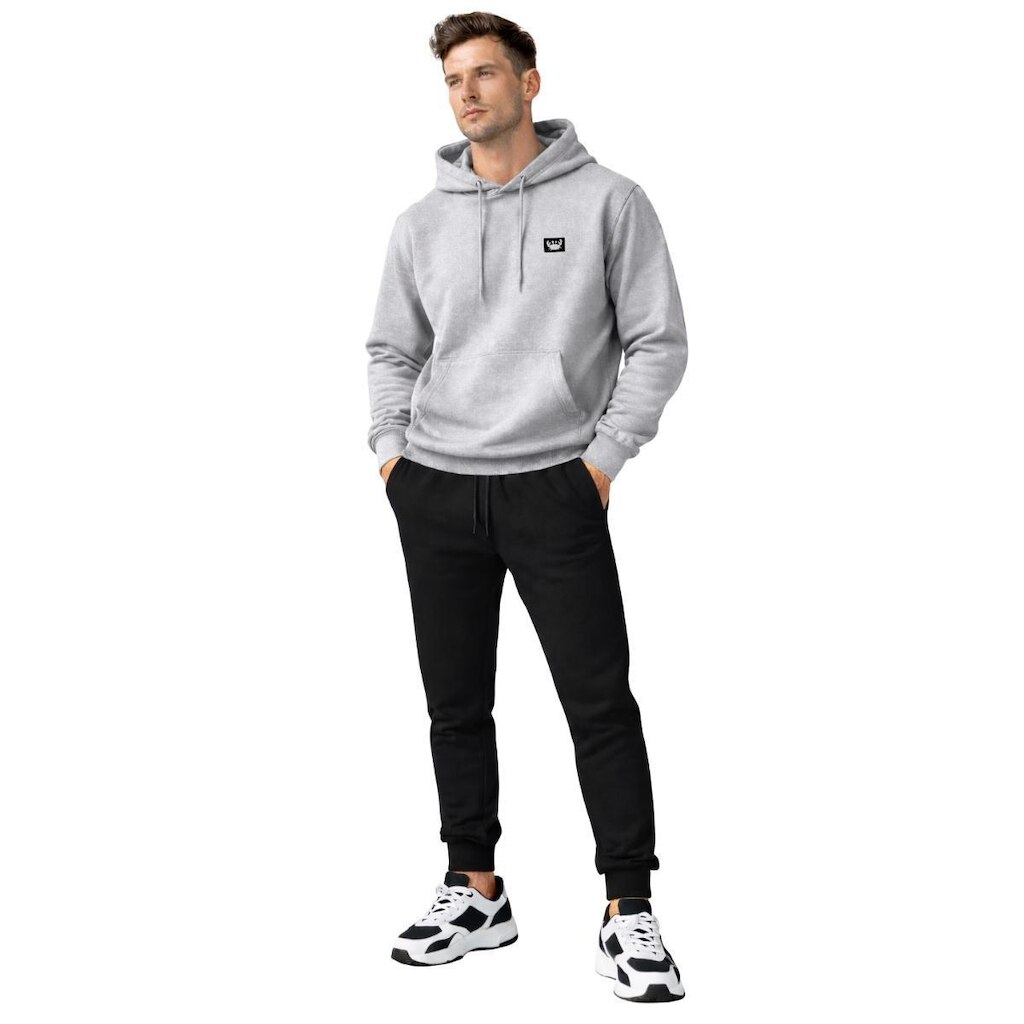 Conjunto Moletom Masculino Flanelado Com Capuz e Calça Jogger Casual Inverno Confortável Siri