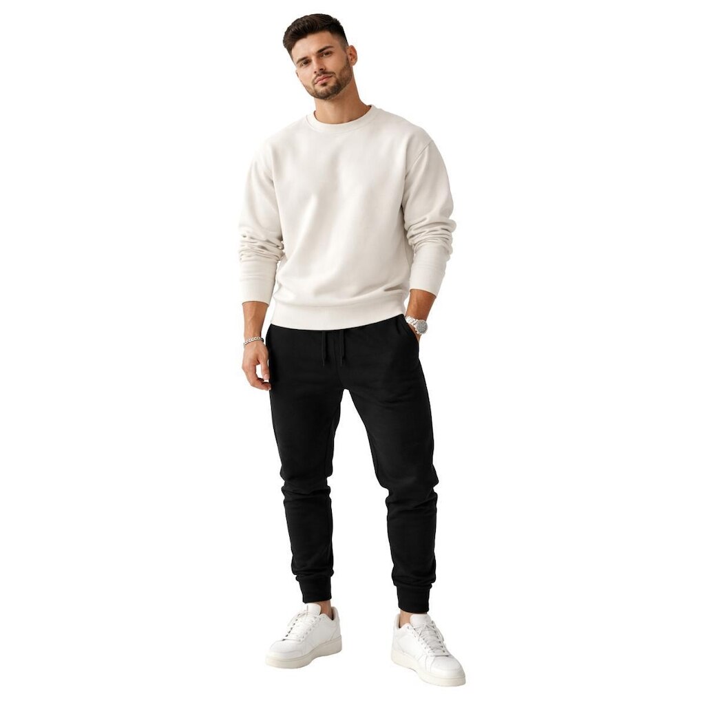 Conjunto Moletom Masculino Gola Careca + Calça Moletom Confortável Casual Inverno