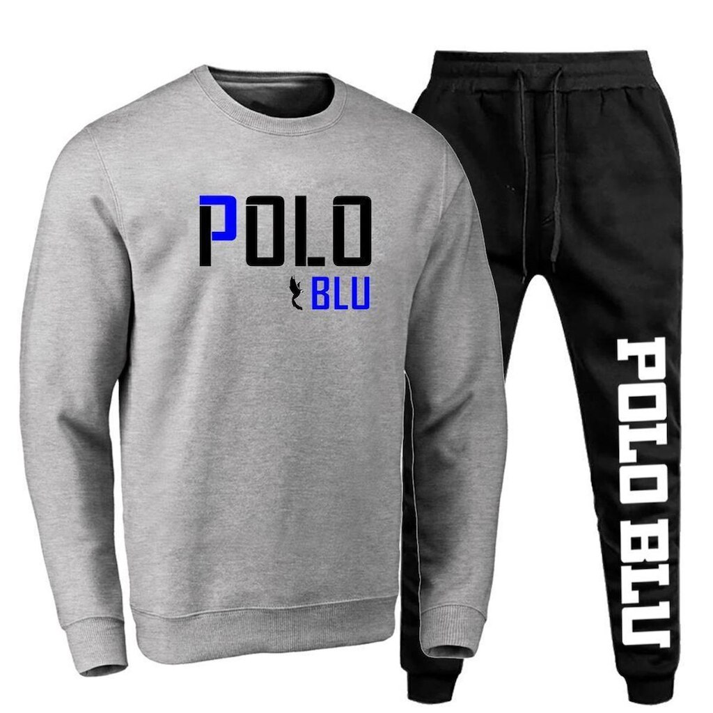 Conjunto Moletom Masculino Gola Careca Sem Capuz Dia a Dia