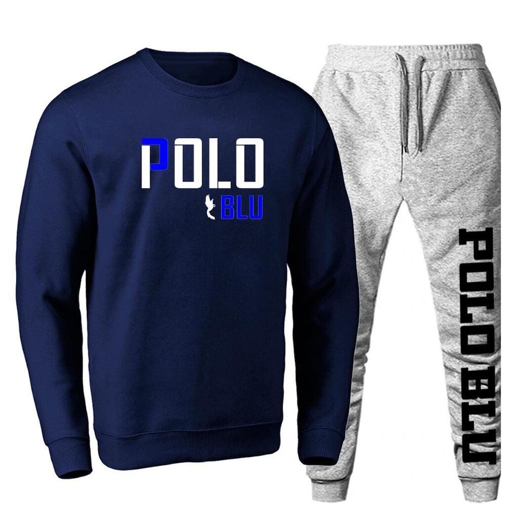 Conjunto Moletom Masculino Gola Careca Sem Capuz Dia a Dia