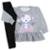 Conjunto Moletom Menina Blusa com Babado e Legging Peluciada - Cinza+Preto
