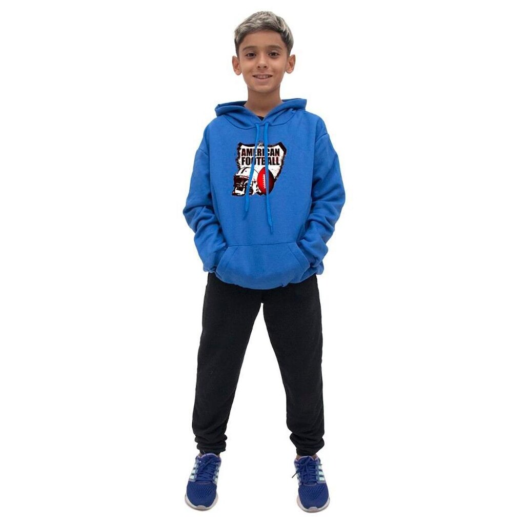 Conjunto Moletom Menino Infantil Estampado Casaco de Frio Com Capuz e Calça Lisa Macia