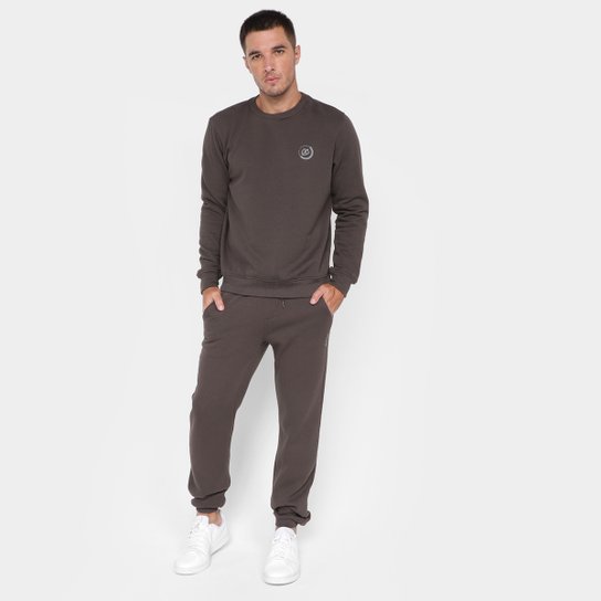 Conjunto Moletom Occy Awae Masculino - Chumbo Menor preço em Conjunto Moletom Occy Awae Masculino - Chumbo