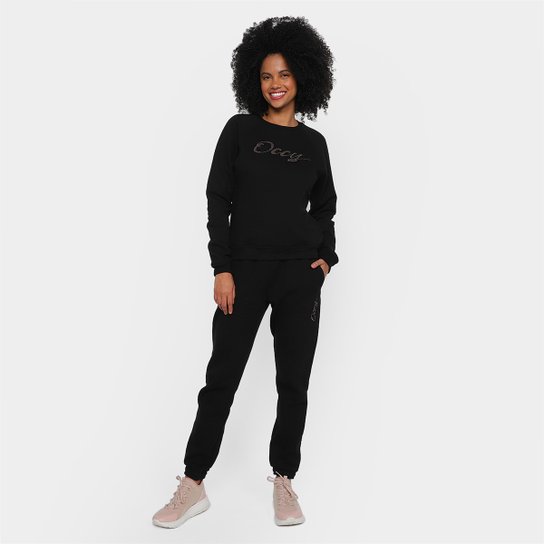 Conjunto Moletom Occy Guere Feminino - Preto Menor preço em Conjunto Moletom Occy Guere Feminino - Preto