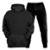 Conjunto Moletom Plus Size Blusa Canguru e Calça Plus Size Liso Masculino Feminino - Preto