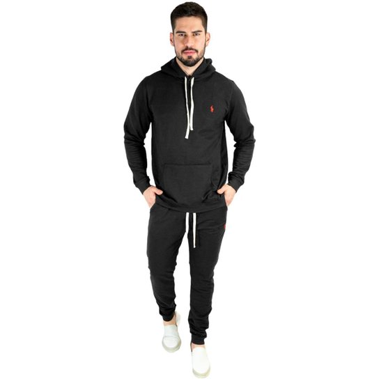 Conjunto Moletom Ralph Lauren - Preto Menor preço em Conjunto Moletom Ralph Lauren - Preto