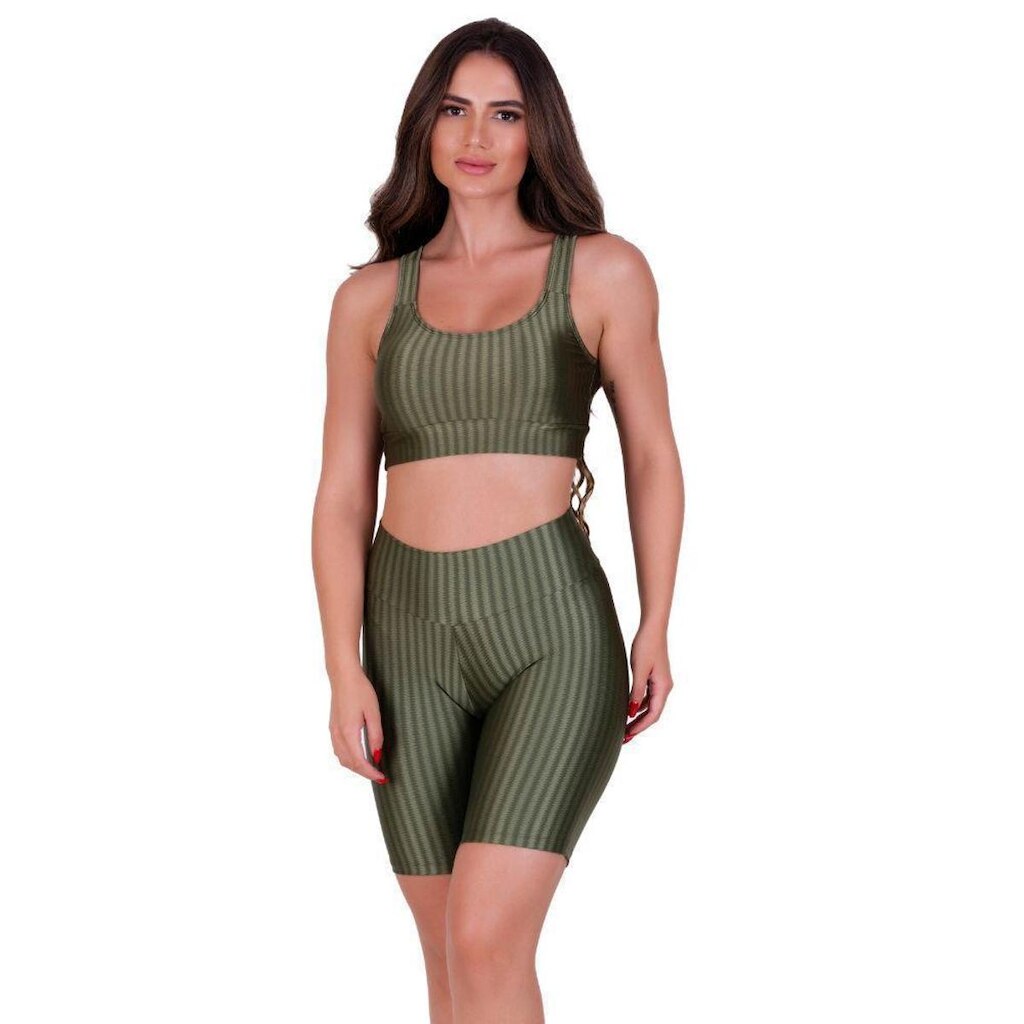 Conjunto Naka Modas Top e Bermuda Feminino