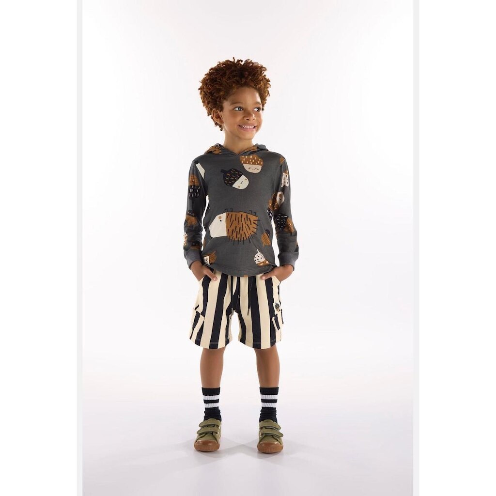 Conjunto Nozes Infantil Masculino com Camiseta e Bermuda Três e Já
