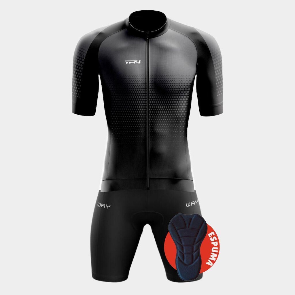 Conjunto Premium de Ciclismo Premium TR4 com Bolsos Traseiros + Bermuda de Forro com Espuma