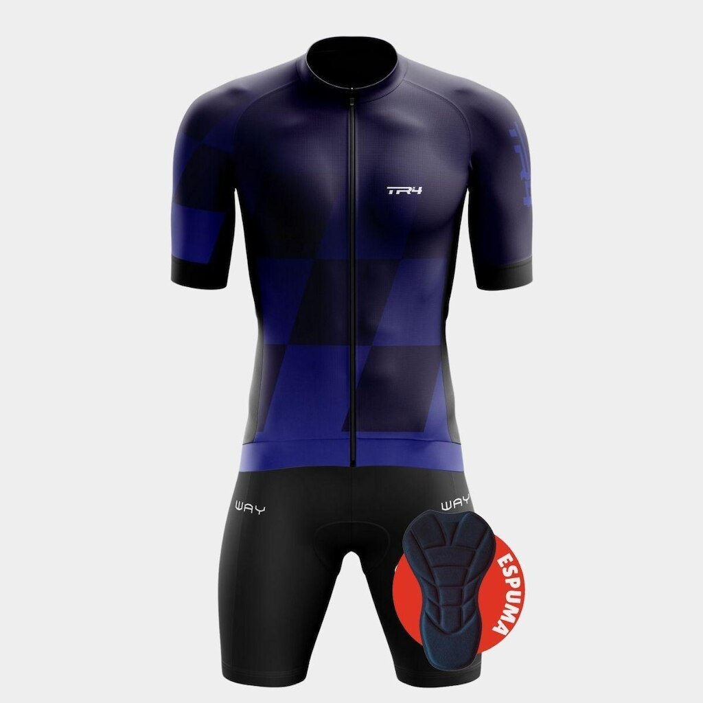 Conjunto Premium de Ciclismo Premium TR4 com Bolsos Traseiros + Bermuda de Forro com Espuma