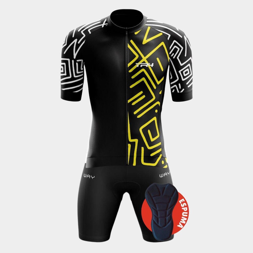 Conjunto Premium de Ciclismo Premium TR4 com Bolsos Traseiros + Bermuda de Forro com Espuma