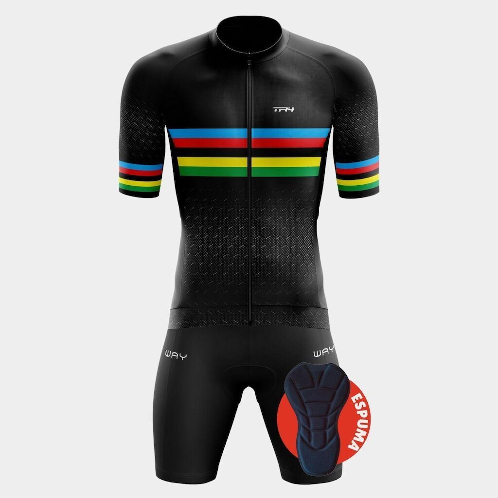 Conjunto Premium de Ciclismo Premium TR4 com Bolsos Traseiros + Bermuda de Forro com Espuma