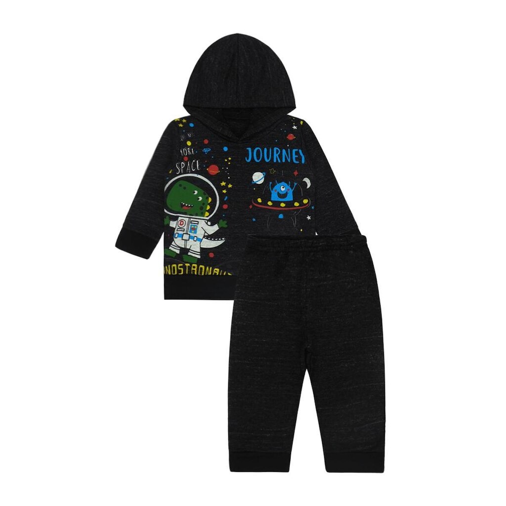 Conjunto Preto de Moletom com Capuz - Big Bless
