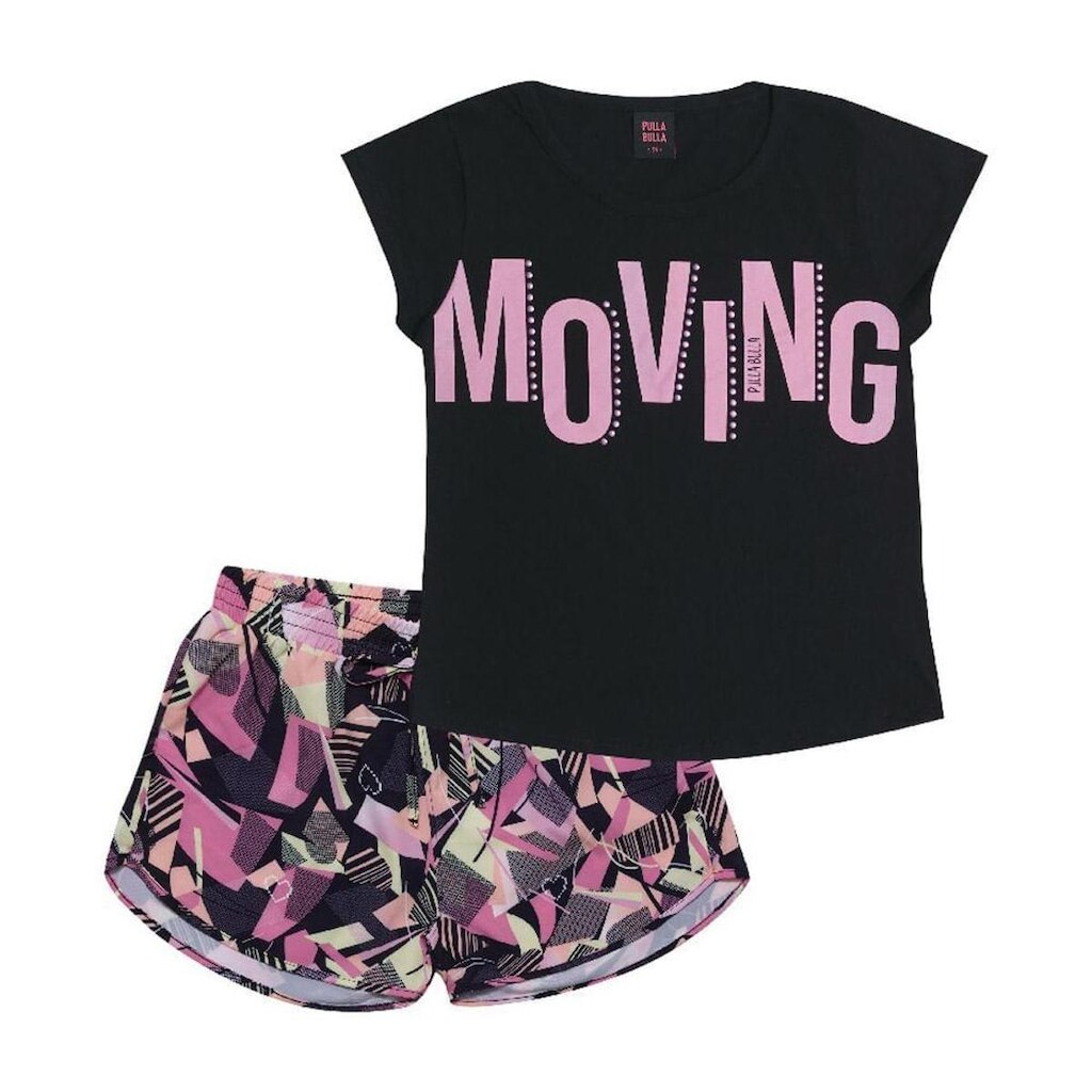 Conjunto Preto - Juvenil Meia Malha